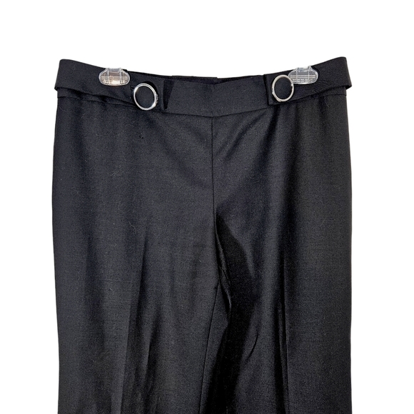 Tory Burch Black Wool Wide Leg Button Accent Pants - Picture 2 of 5